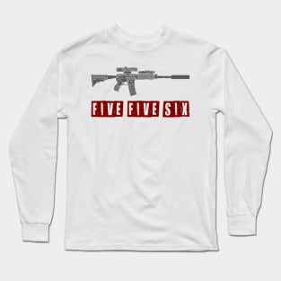 Rifle AR 15 Five Five Six Long Sleeve T-Shirt